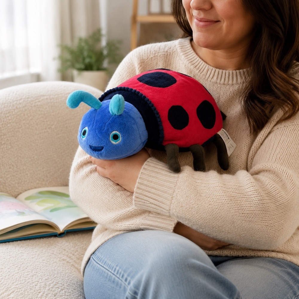 Kohls Cares Ladybug Plush Red Blue Spotted Stuffed Animal Toy 10 Inch